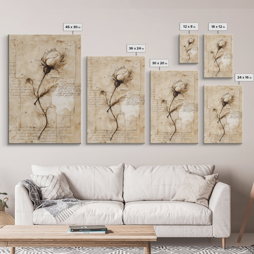 Single Elegant Flourish Shaped Like a Flower Canvas Print, Calligraphy Art, Printable Wall Art, Living Room Decor, Script, CAL-2x3-61