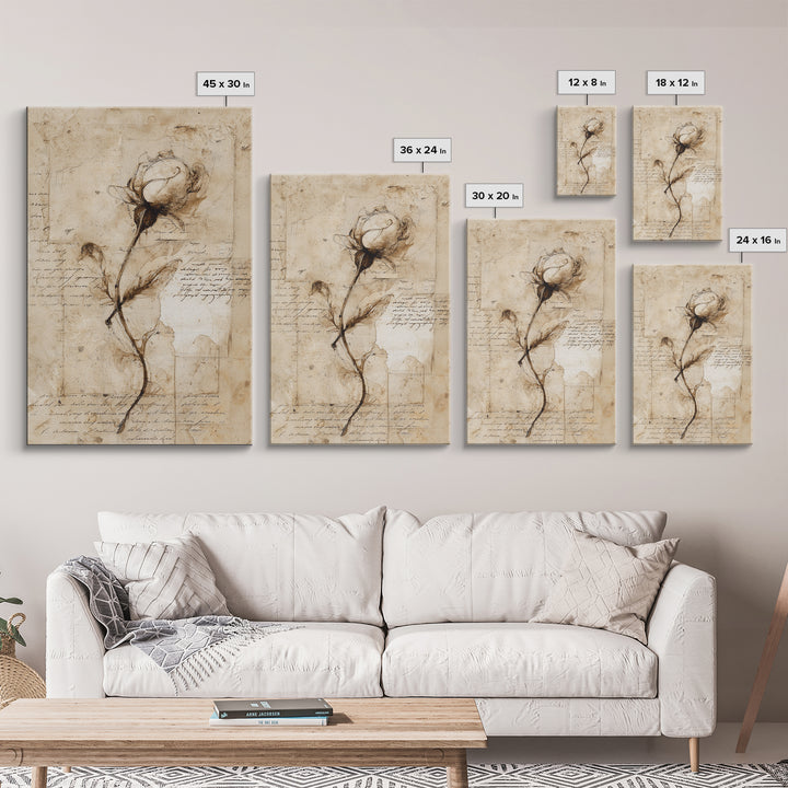 Single Elegant Flourish Shaped Like a Flower Canvas Print, Calligraphy Art, Printable Wall Art, Living Room Decor, Script, CAL-2x3-61