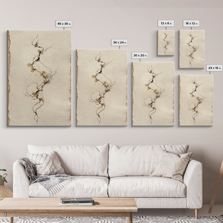 Floral Vine Created from Graceful Script Like Canvas Print, Calligraphy Art, Digital Prints, Living Room Decor, Script, CAL-2x3-67