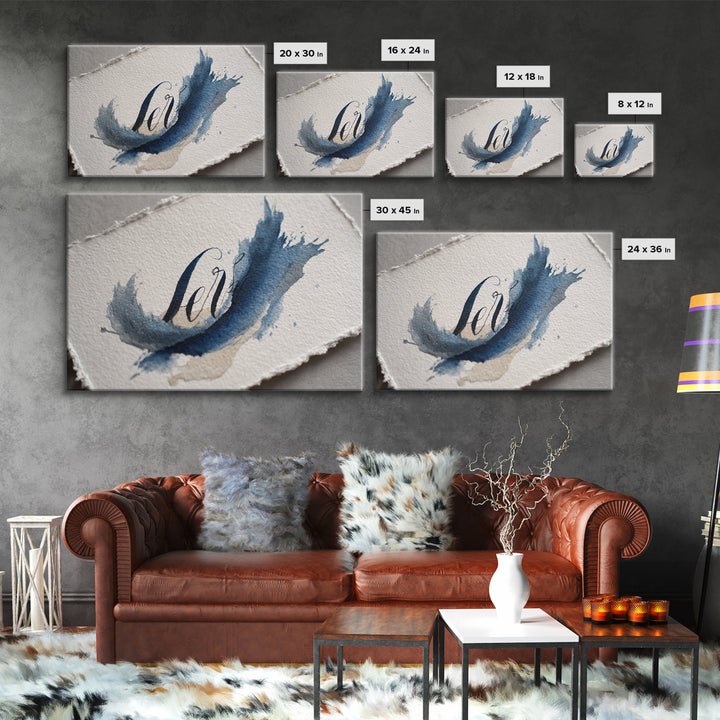 Modern Calligraphy Wave Framed Canvas Print, Calligraphy Art, Print, Living Room Decor, Fine Art, Script, Custom Art, CAL-3x2-14