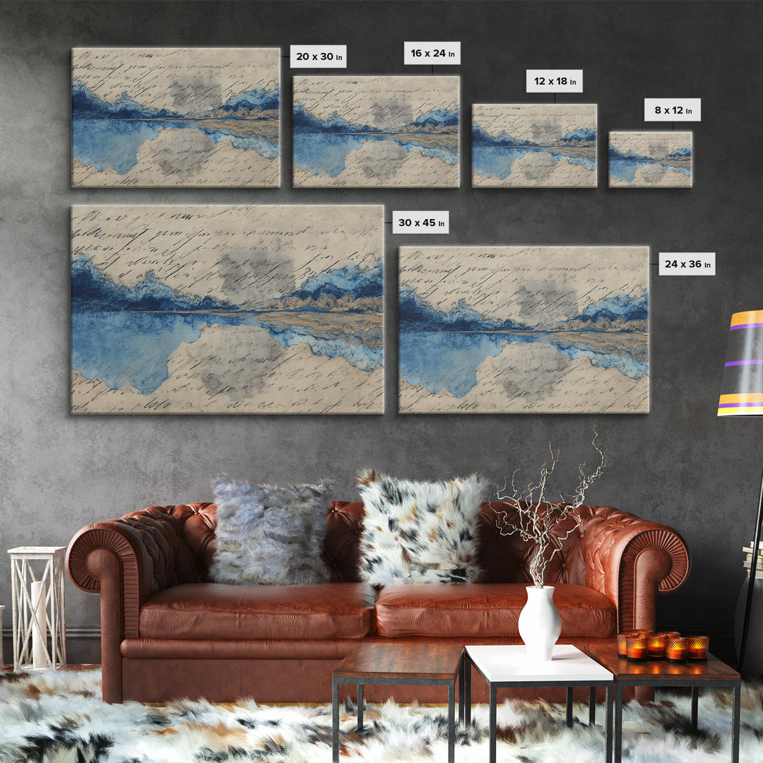 Modern Calligraphy Wave Canvas Print, Calligraphy Art, Calligraphy, Living Room Decor, Fine Art, Script, Digital Download Art, CAL-3x2-38