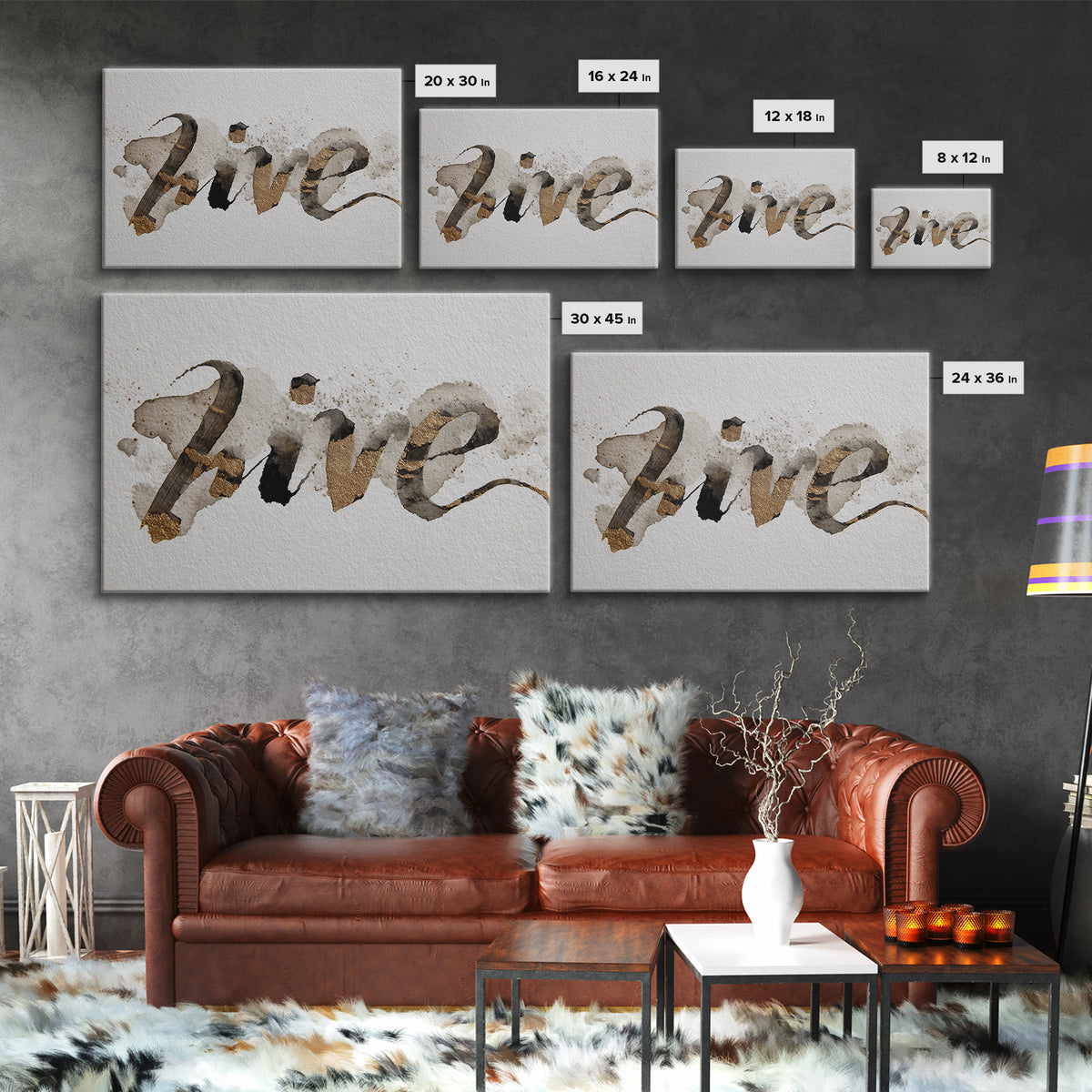 Expressive Musical Rhythm Painted as Ink Strokes Canvas Print, Calligraphy Art, Japanese Art, Living Room Decor, Script, CAL-3x2-52