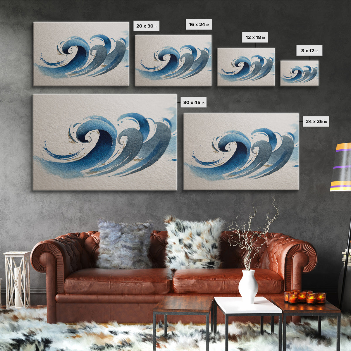 Modern Calligraphy Wave Canvas Print, Calligraphy Art, Calligraphy, Living Room Decor, Fine Art, Script, Digital Download Art, CAL-3x2-62