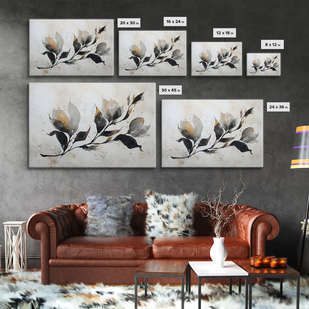 Single Elegant Flourish Shaped Like a Flower Canvas Print, Calligraphy Art, Unique Wall Art, Living Room Decor, Script, CAL-3x2-9