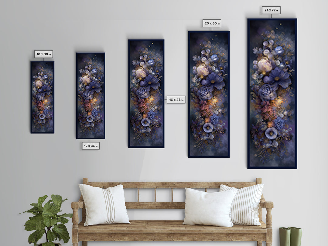 Planetary Botanical Wreath Canvas Print, Celestial Art, Downloadable Prints, Living Room Decor, Watercolor Art, Celestial, CEL-1x3-2