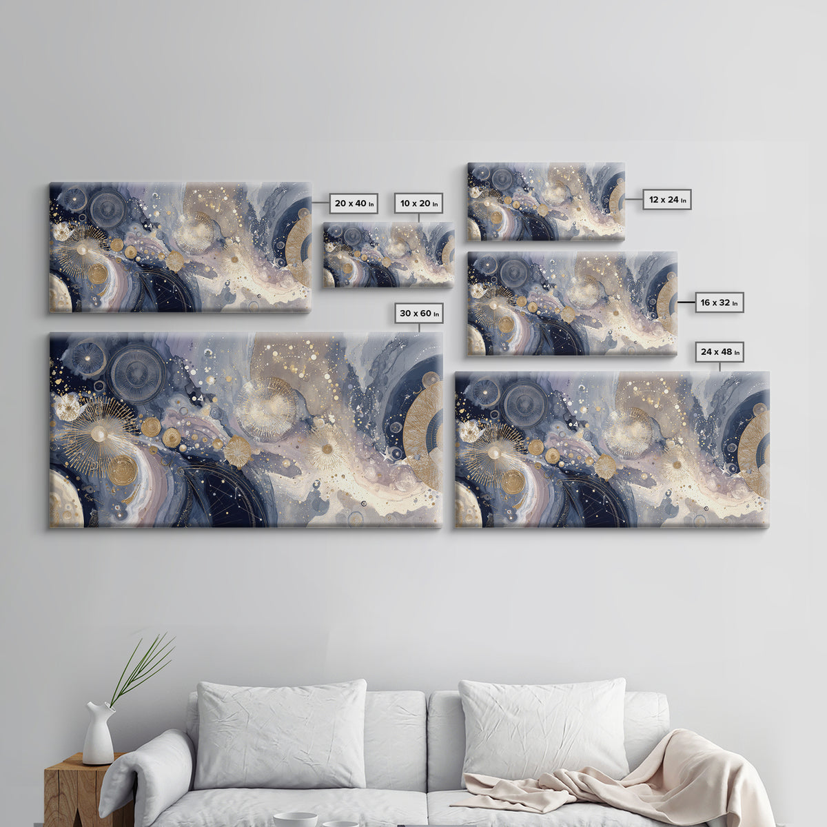 Astronaut Helmet Reflecting a Field of Stars Framed Canvas Print, Celestial Art, Mushroom Decor, Living Room Decor, Celestial, CEL-2x1-11