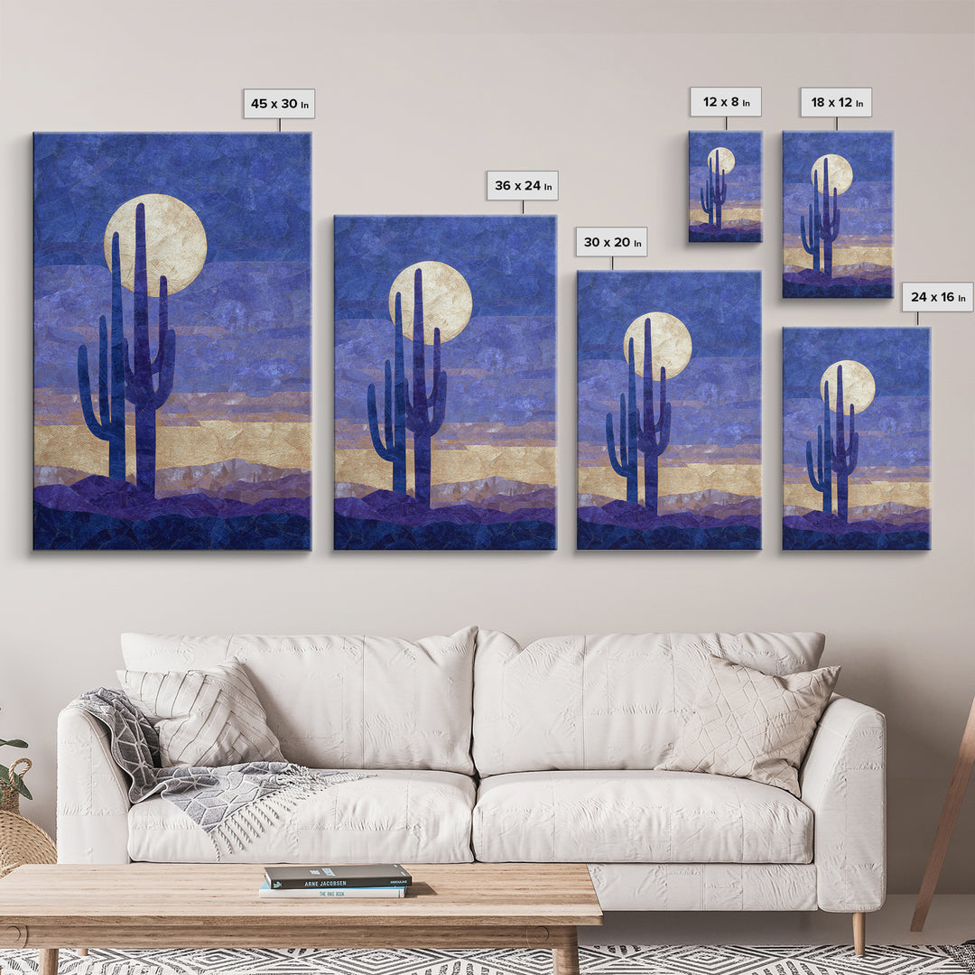 Starry Desert Sky Canvas Print, Celestial Art, Art Deco, Living Room Decor, Celestial, Modern Art, Downloadable Prints, CEL-2x3-91