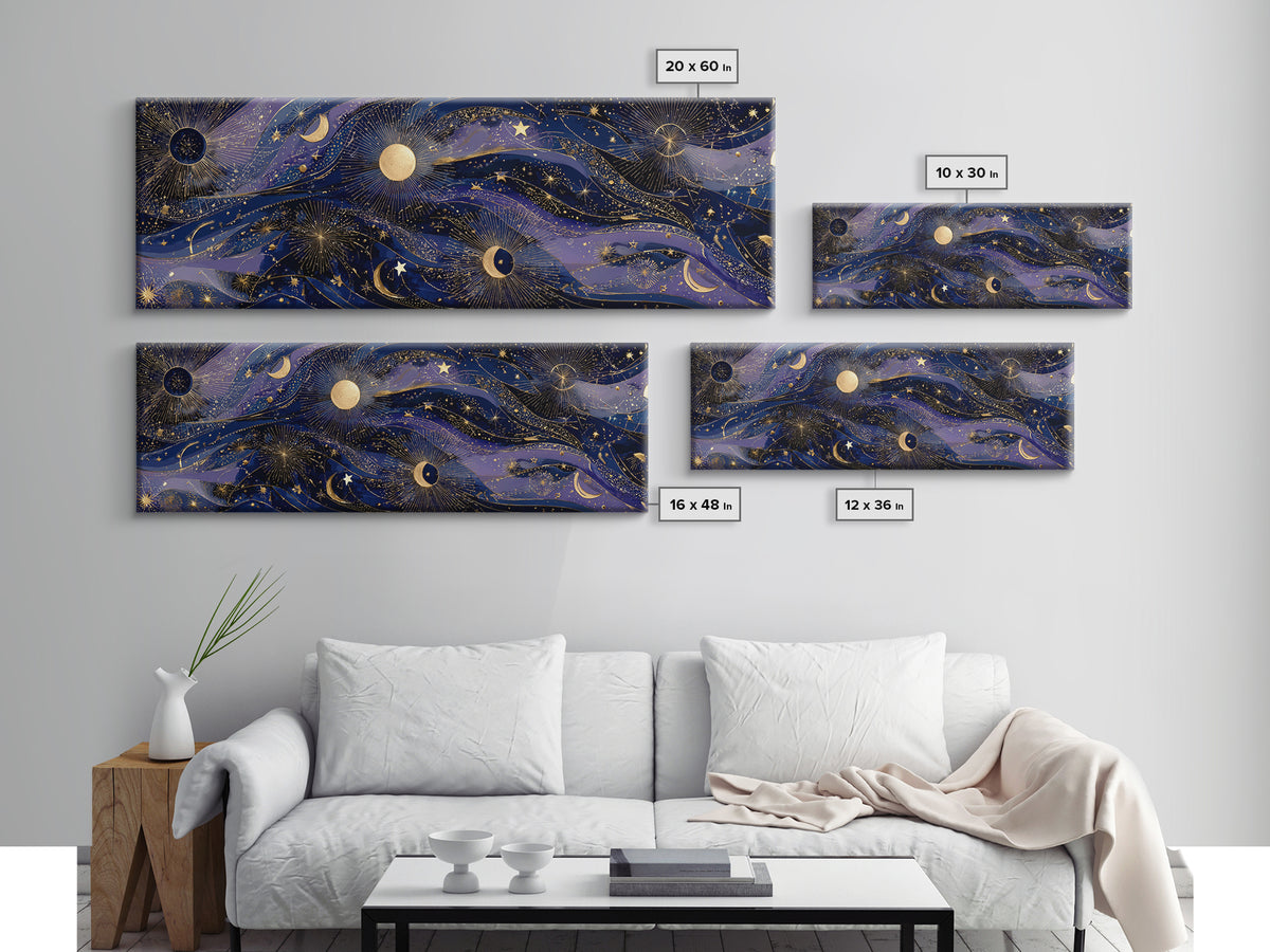 Twelve Small Moons Arranged as Elegant Pattern Canvas Print, Celestial Art, Downloadable Prints, Living Room Decor, Celestial, CEL-3x1-16