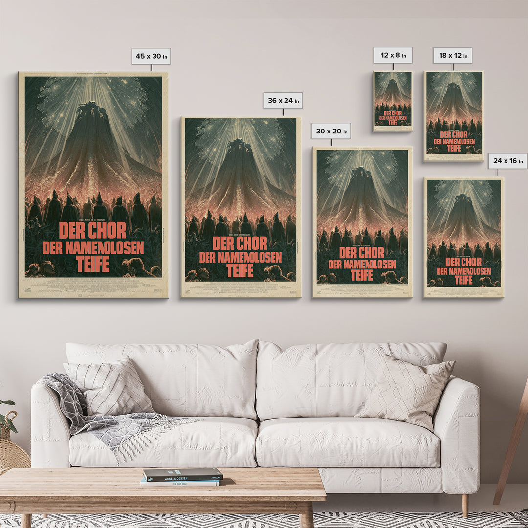The Choir Of The Nameless Deep, German Language Horror Movie Poster, 1960s Horror Art, Lovecraftian Horror Poster, Framed Canvas Print