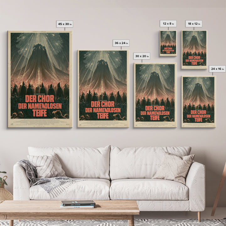 The Choir Of The Nameless Deep, German Language Horror Movie Poster, 1960s Horror Art, Lovecraftian Horror Poster, Framed Canvas Print