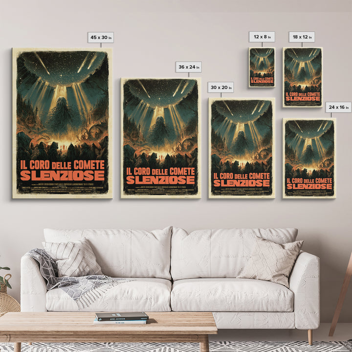 The Choir Of Silent Comets, Italian Language Horror Movie Poster, 1970s Horror Art, Lovecraftian Horror Poster, Framed Canvas Print
