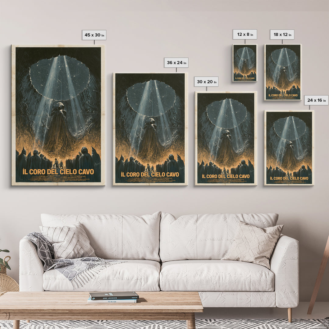 The Choir Of The Hollow Sky, Italian Language Horror Movie Poster, 1970s Horror Art, Eldritch Cinema Wall Art, Framed Canvas Print