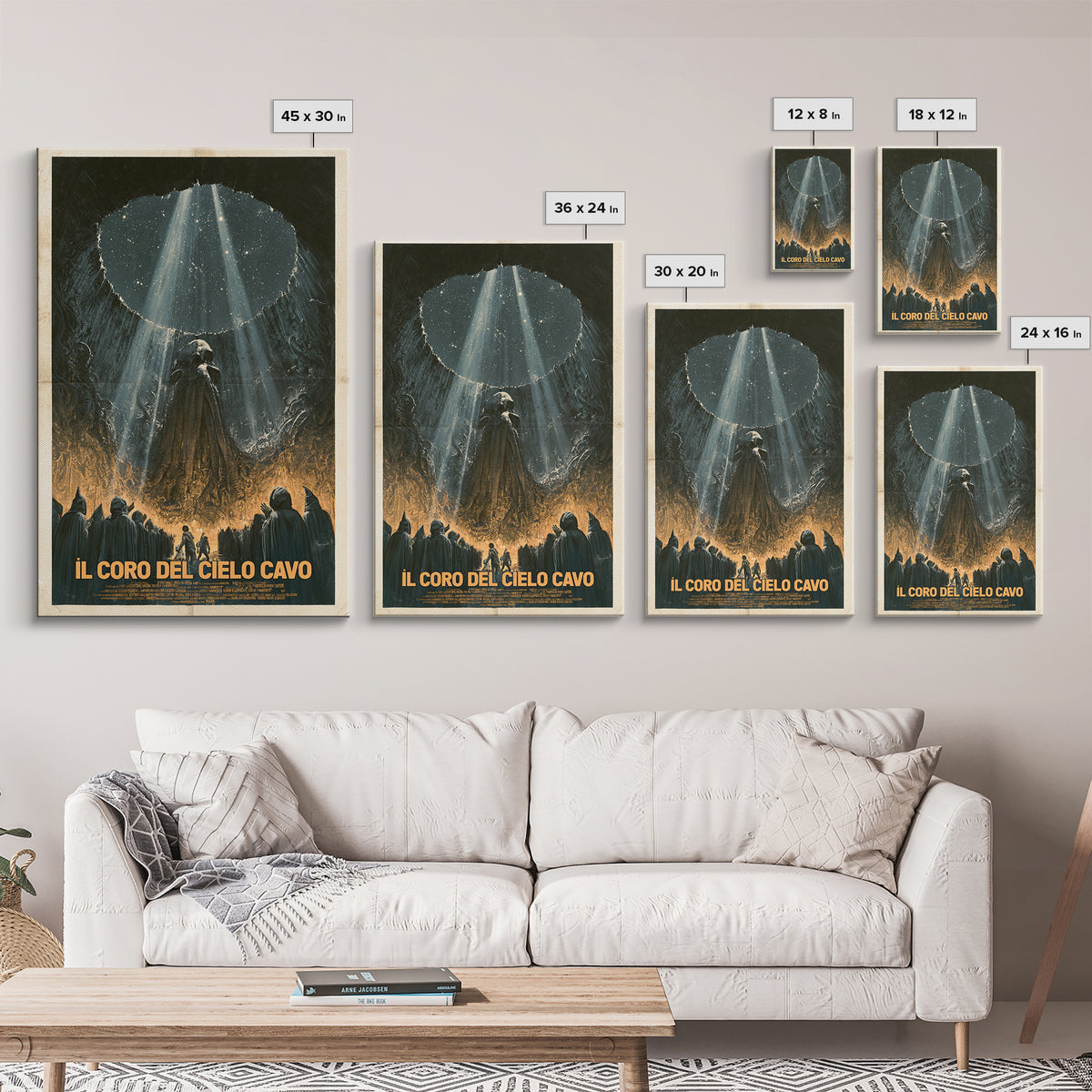 The Choir Of The Hollow Sky, Italian Language Horror Movie Poster, 1970s Horror Art, Eldritch Cinema Wall Art, Framed Canvas Print