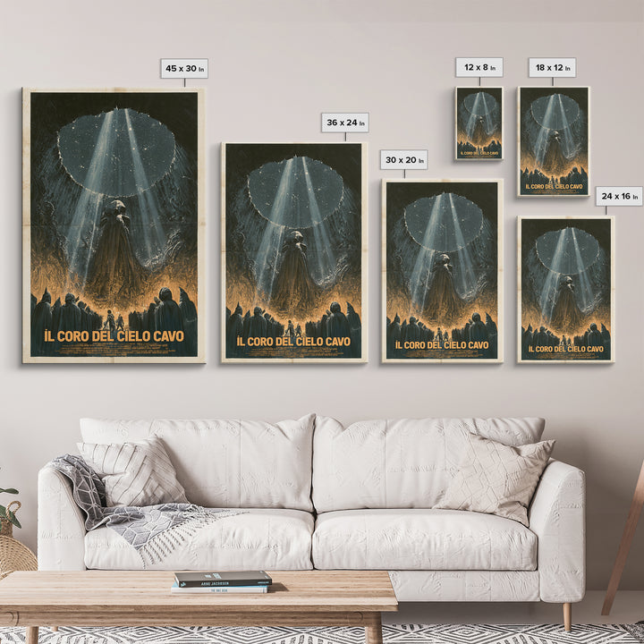 The Choir Of The Hollow Sky, Italian Language Horror Movie Poster, 1970s Horror Art, Eldritch Cinema Wall Art, Framed Canvas Print