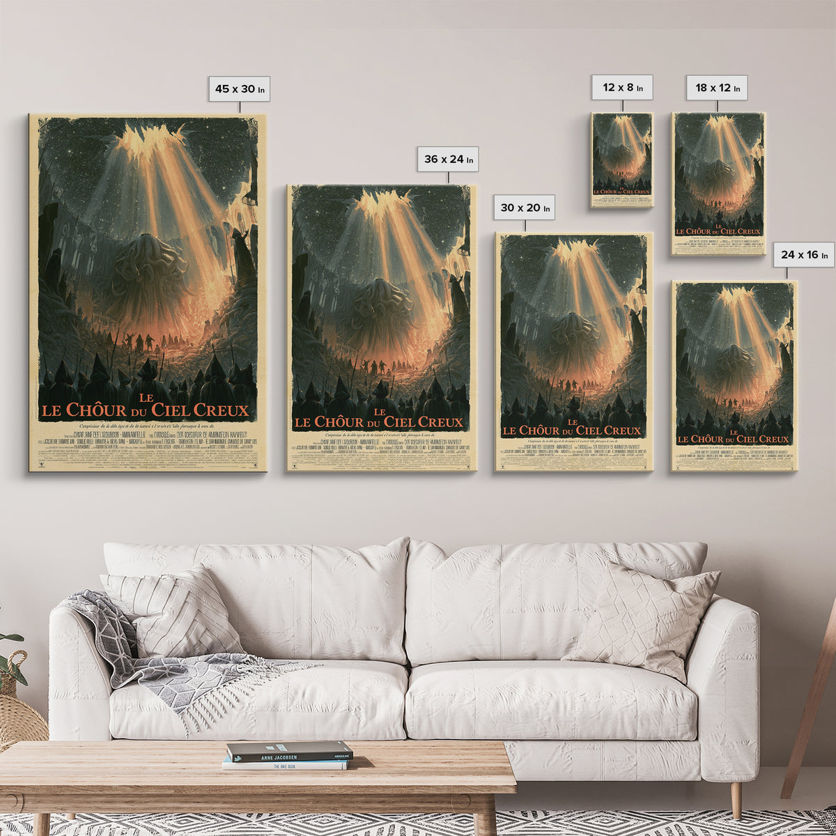 The Choir Of The Hollow Sky, French Language Horror Movie Poster, 1960s Horror Art, Cult Horror Poster, Framed Canvas Print