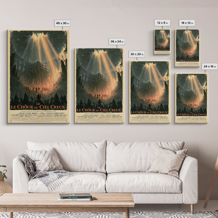 The Choir Of The Hollow Sky, French Language Horror Movie Poster, 1960s Horror Art, Cult Horror Poster, Framed Canvas Print