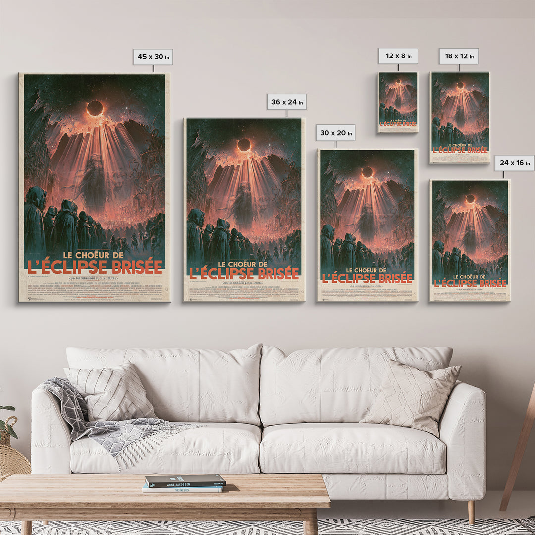 The Choir Of The Shattered Eclipse, French Language Horror Movie Poster, 1960s Horror Art, Cosmic Horror Movie Art, Canvas Print
