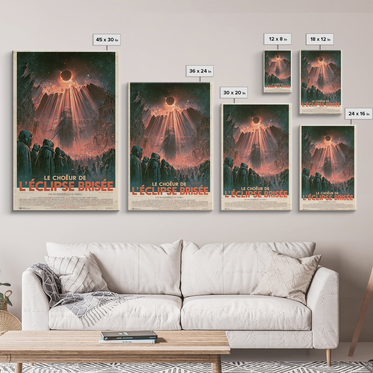 The Choir Of The Shattered Eclipse, French Language Horror Movie Poster, 1960s Horror Art, Cosmic Horror Movie Art, Canvas Print