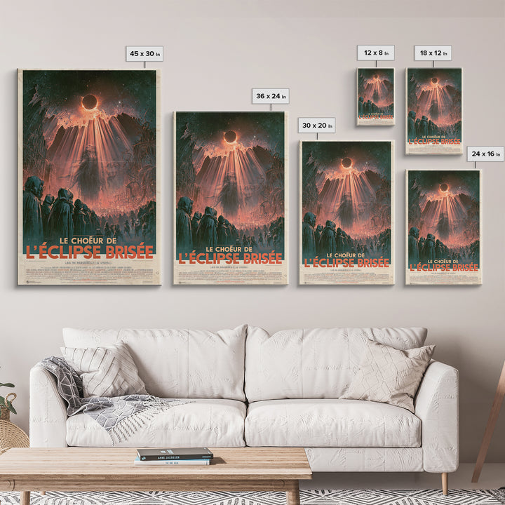 The Choir Of The Shattered Eclipse, French Language Horror Movie Poster, 1960s Horror Art, Cosmic Horror Movie Art, Canvas Print