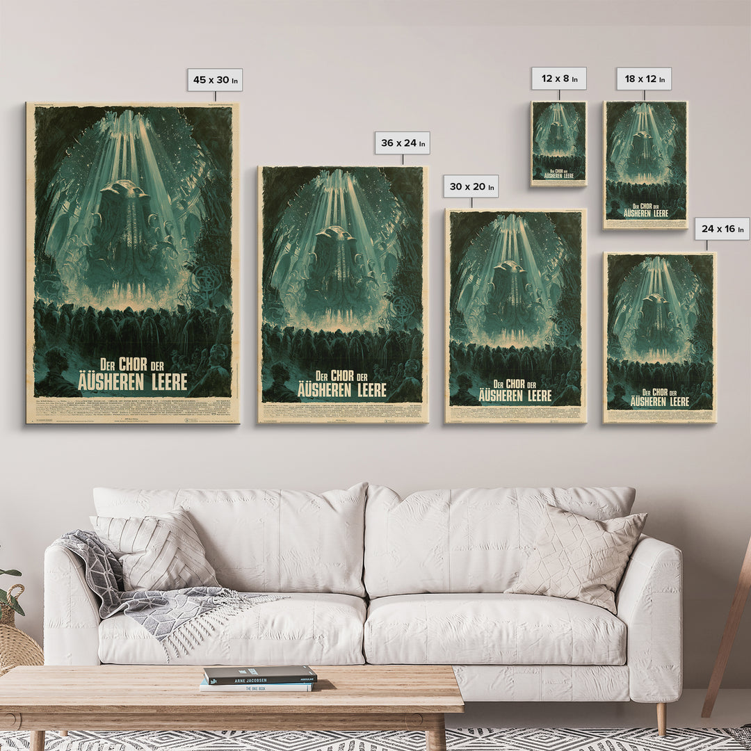 The Choir Of The Outer Void, German Language Horror Movie Poster, 1960s Horror Art, Lovecraftian Horror Poster, Framed Canvas Print