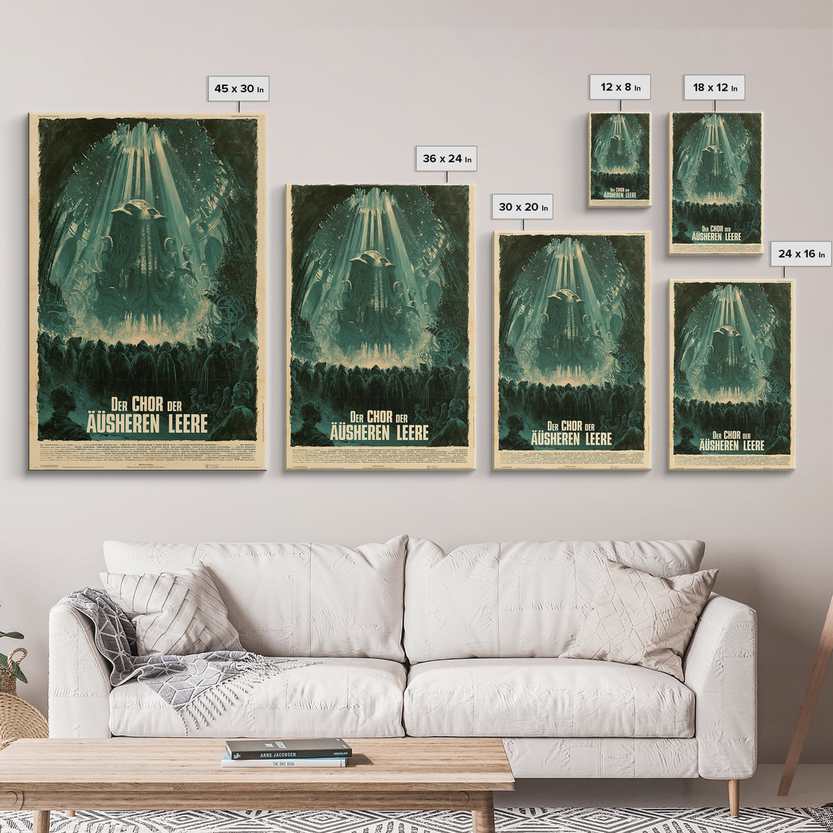 The Choir Of The Outer Void, German Language Horror Movie Poster, 1960s Horror Art, Lovecraftian Horror Poster, Framed Canvas Print