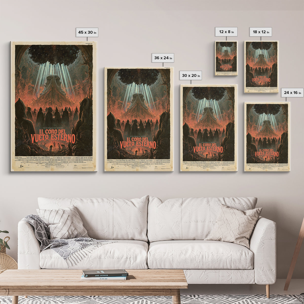 The Choir Of The Outer Void, Italian Language Horror Movie Poster, 1970s Horror Art, Lovecraftian Horror Poster, Framed Canvas Print