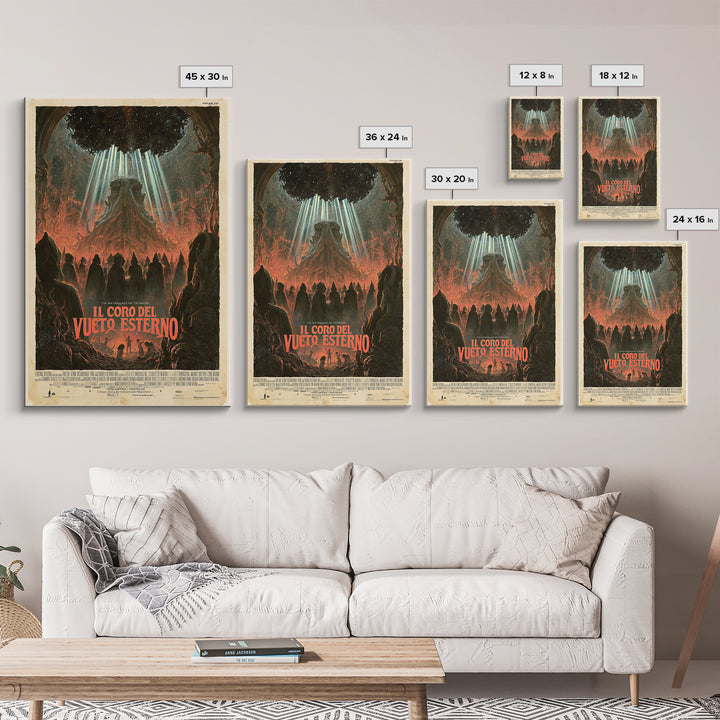 The Choir Of The Outer Void, Italian Language Horror Movie Poster, 1970s Horror Art, Lovecraftian Horror Poster, Framed Canvas Print