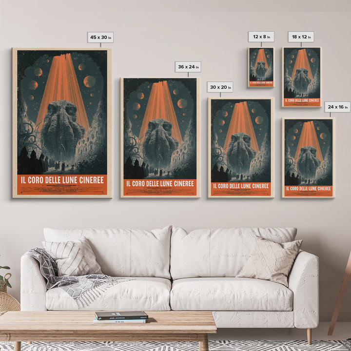 The Choir Of Ashen Moons, Italian Language Horror Movie Poster, 1970s Horror Art, Eldritch Cinema Wall Art, Framed Canvas Print