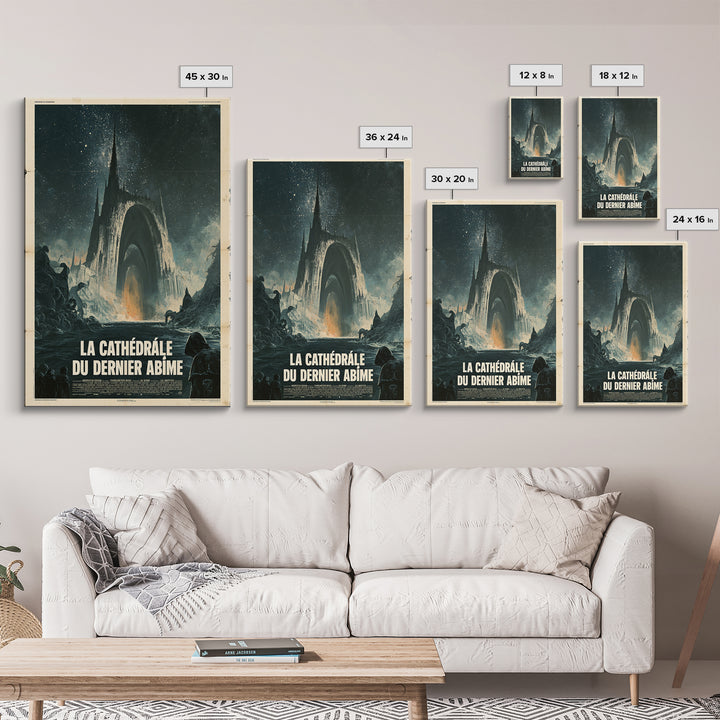 The Cathedral Of The Last Abyss, French Language Horror Movie Poster, 1960s Horror Art, Eldritch Cinema Wall Art, Framed Canvas Print