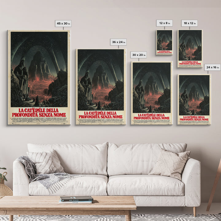 The Cathedral Of The Nameless Deep, Italian Language Horror Movie Poster, 1970s Horror Art, Cult Horror Poster, Framed Canvas Print