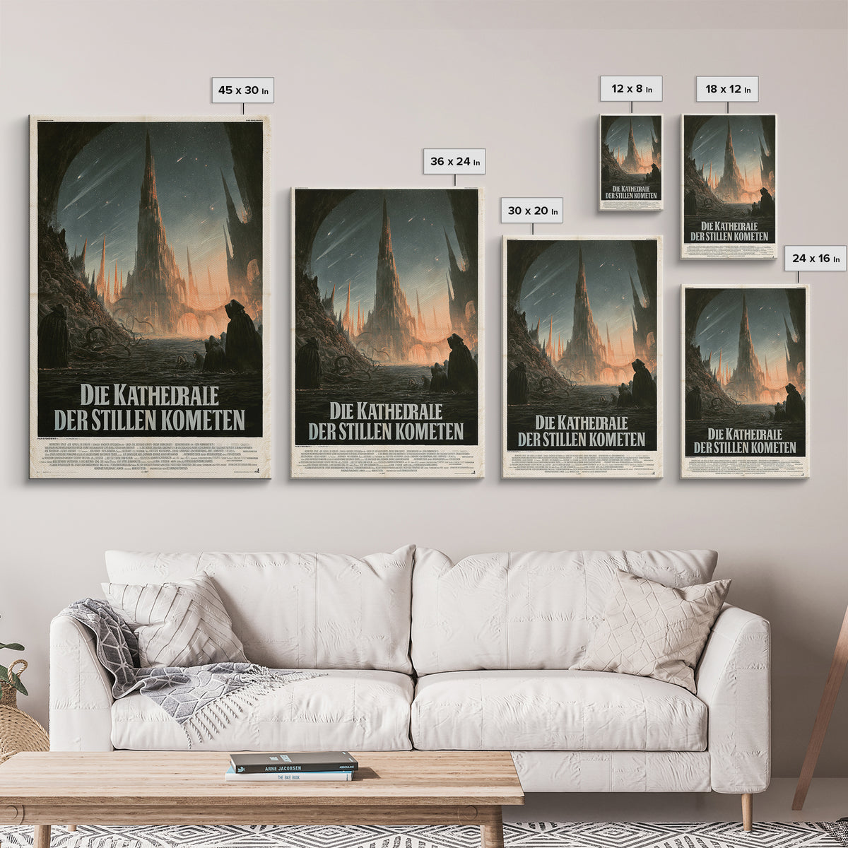 The Cathedral Of Silent Comets, German Language Horror Movie Poster, 1960s Horror Art, Retro Horror Movie Art, Canvas Print