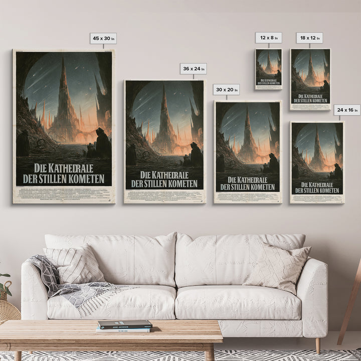 The Cathedral Of Silent Comets, German Language Horror Movie Poster, 1960s Horror Art, Retro Horror Movie Art, Canvas Print