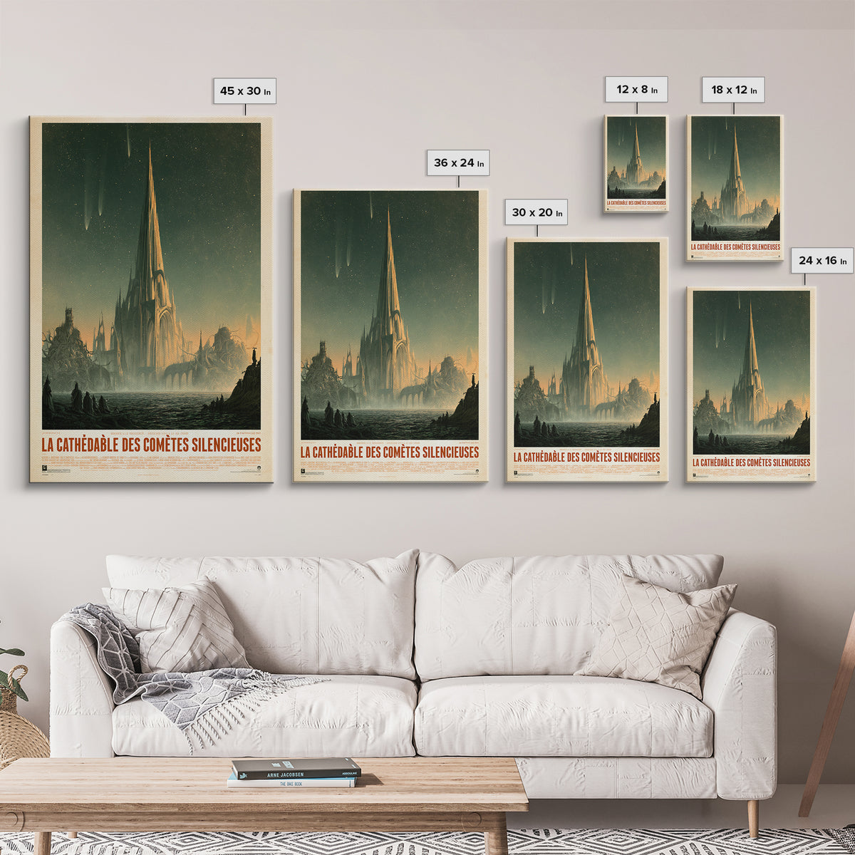 The Cathedral Of Silent Comets, French Language Horror Movie Poster, 1960s Horror Art, Cult Horror Poster, Framed Canvas Print