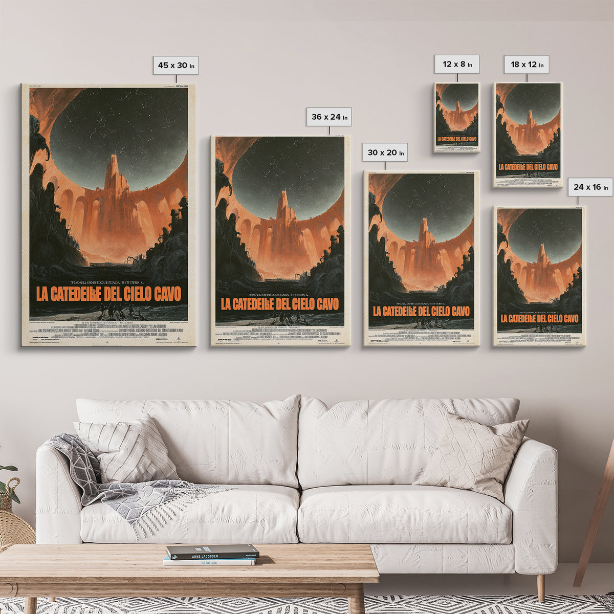 The Cathedral Of The Hollow Sky, Italian Language Horror Movie Poster, 1970s Horror Art, Eldritch Cinema Wall Art, Framed Canvas Print