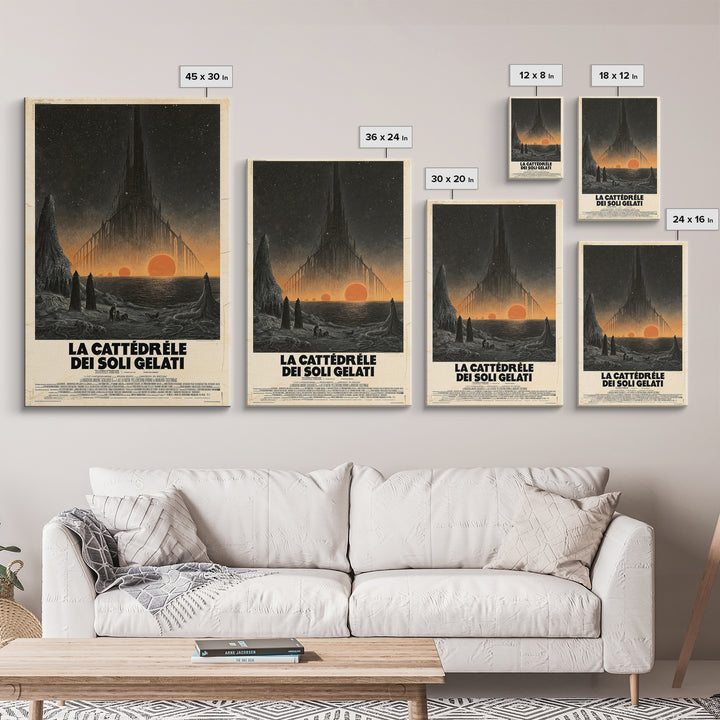 The Cathedral Of Frozen Suns, Italian Language Horror Movie Poster, 1970s Horror Art, Eldritch Cinema Wall Art, Framed Canvas Print