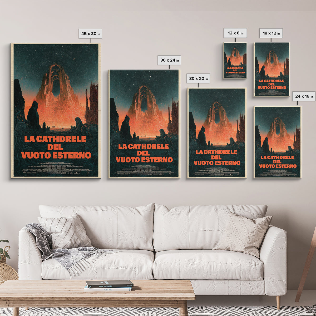 The Cathedral Of The Outer Void, Italian Language Horror Movie Poster, 1970s Horror Art, Eldritch Cinema Wall Art, Framed Canvas Print