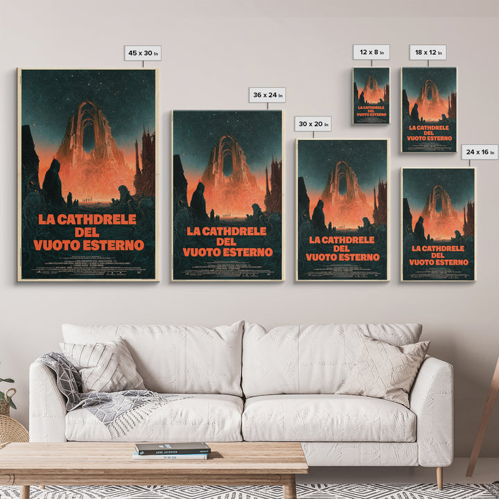 The Cathedral Of The Outer Void, Italian Language Horror Movie Poster, 1970s Horror Art, Eldritch Cinema Wall Art, Framed Canvas Print