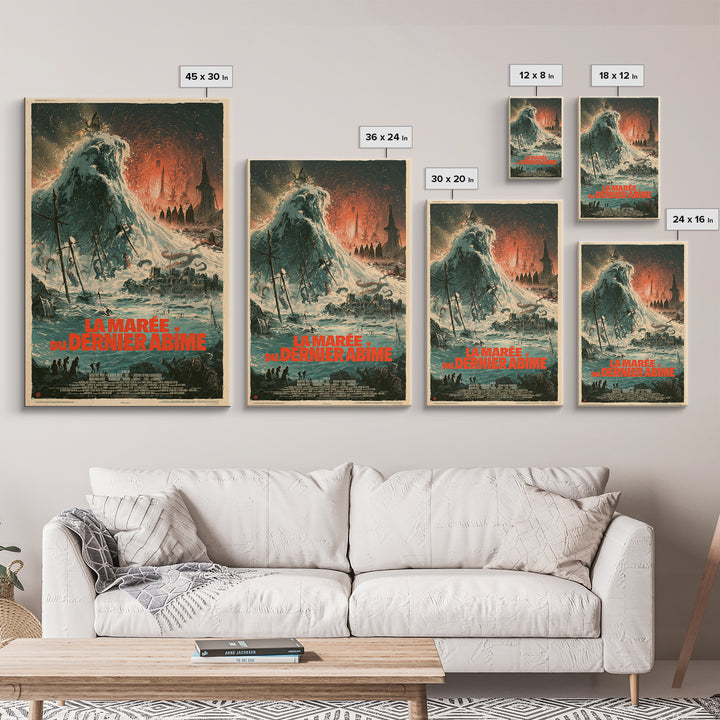 The Tide Of The Last Abyss, French Language Horror Movie Poster, 1960s Horror Art, Eldritch Cinema Wall Art, Framed Canvas Print