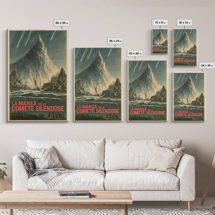 The Tide Of Silent Comets, Italian Language Horror Movie Poster, 1970s Horror Art, Lovecraftian Horror Poster, Framed Canvas Print