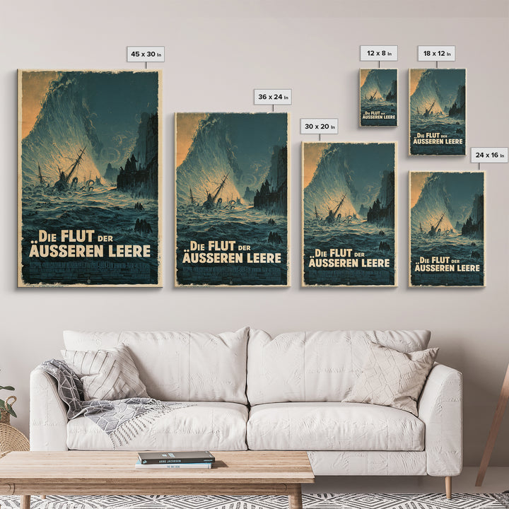 The Tide Of The Outer Void, German Language Horror Movie Poster, 1960s Horror Art, Eldritch Cinema Wall Art, Framed Canvas Print