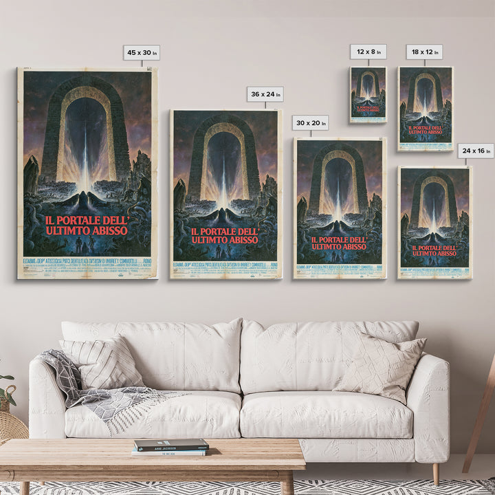 The Gate Of The Last Abyss, Italian Language Horror Movie Poster, 1970s Horror Art, Cult Horror Poster, Framed Canvas Print, Horror Wall Art