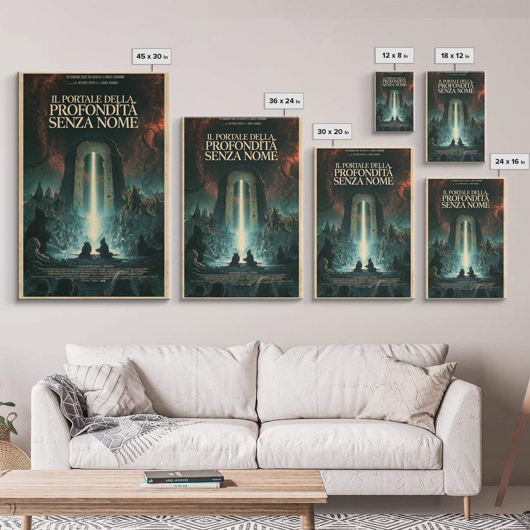 The Gate Of The Nameless Deep, Italian Language Horror Movie Poster, 1970s Horror Art, Classic Monster Poster, Canvas Print
