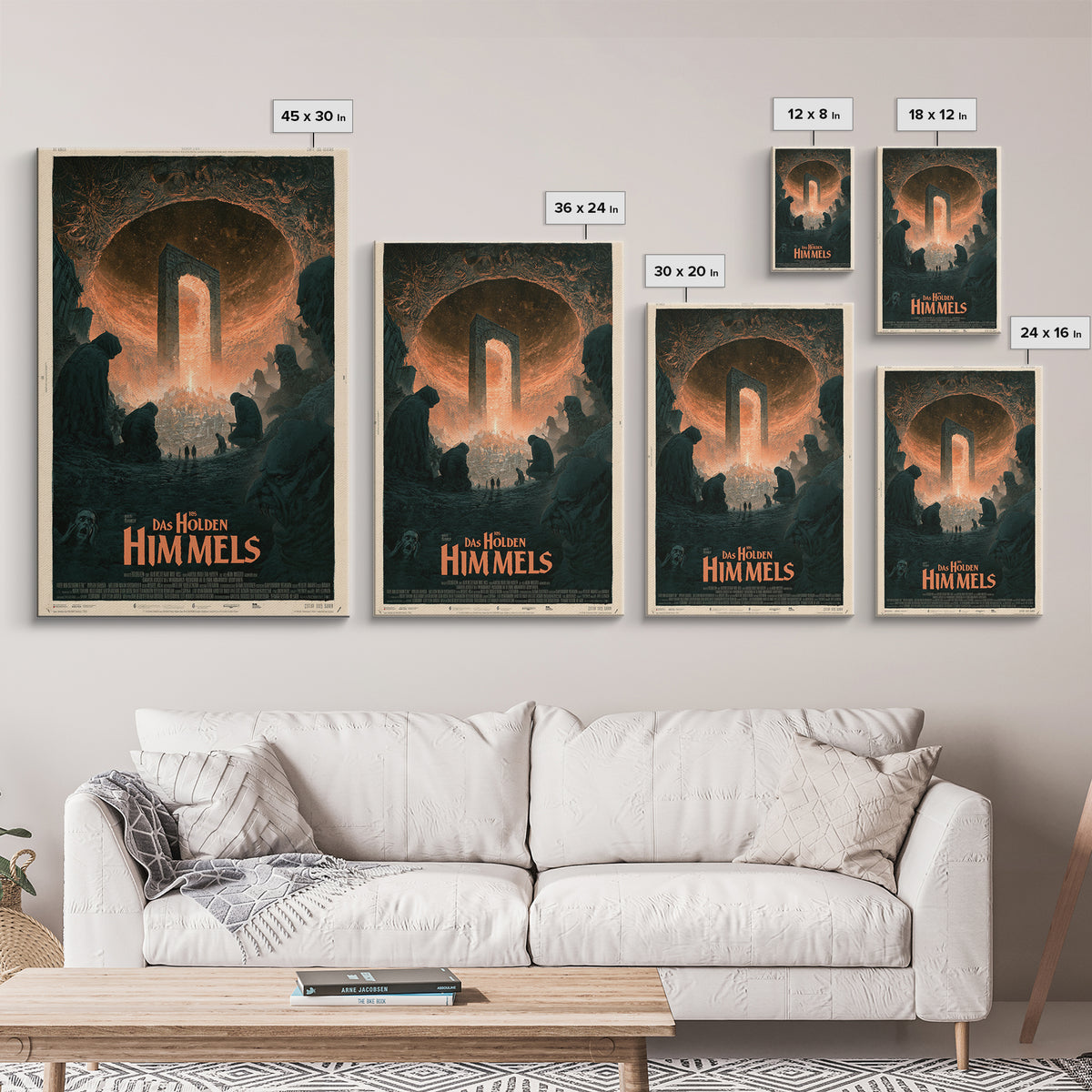 The Gate Of The Hollow Sky, German Language Horror Movie Poster, 1960s Horror Art, Gothic Cinema Wall Art, Framed Canvas Print