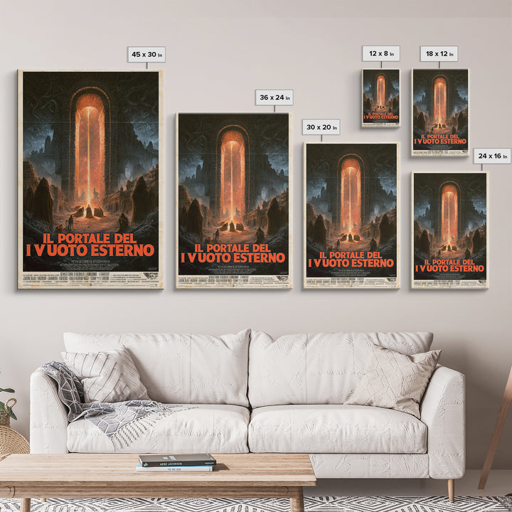 The Gate Of The Outer Void, Italian Language Horror Movie Poster, 1970s Horror Art, Eldritch Cinema Wall Art, Framed Canvas Print