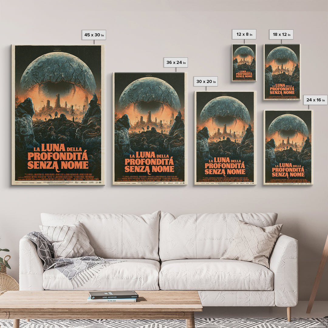 The Moon Of The Nameless Deep, Italian Language Horror Movie Poster, 1970s Horror Art, Gothic Cinema Wall Art, Framed Canvas Print