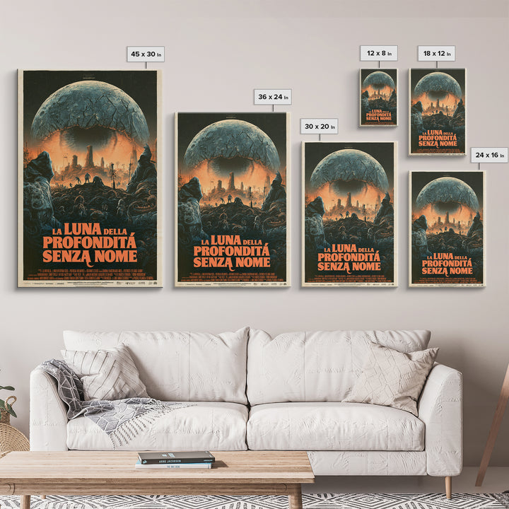 The Moon Of The Nameless Deep, Italian Language Horror Movie Poster, 1970s Horror Art, Gothic Cinema Wall Art, Framed Canvas Print