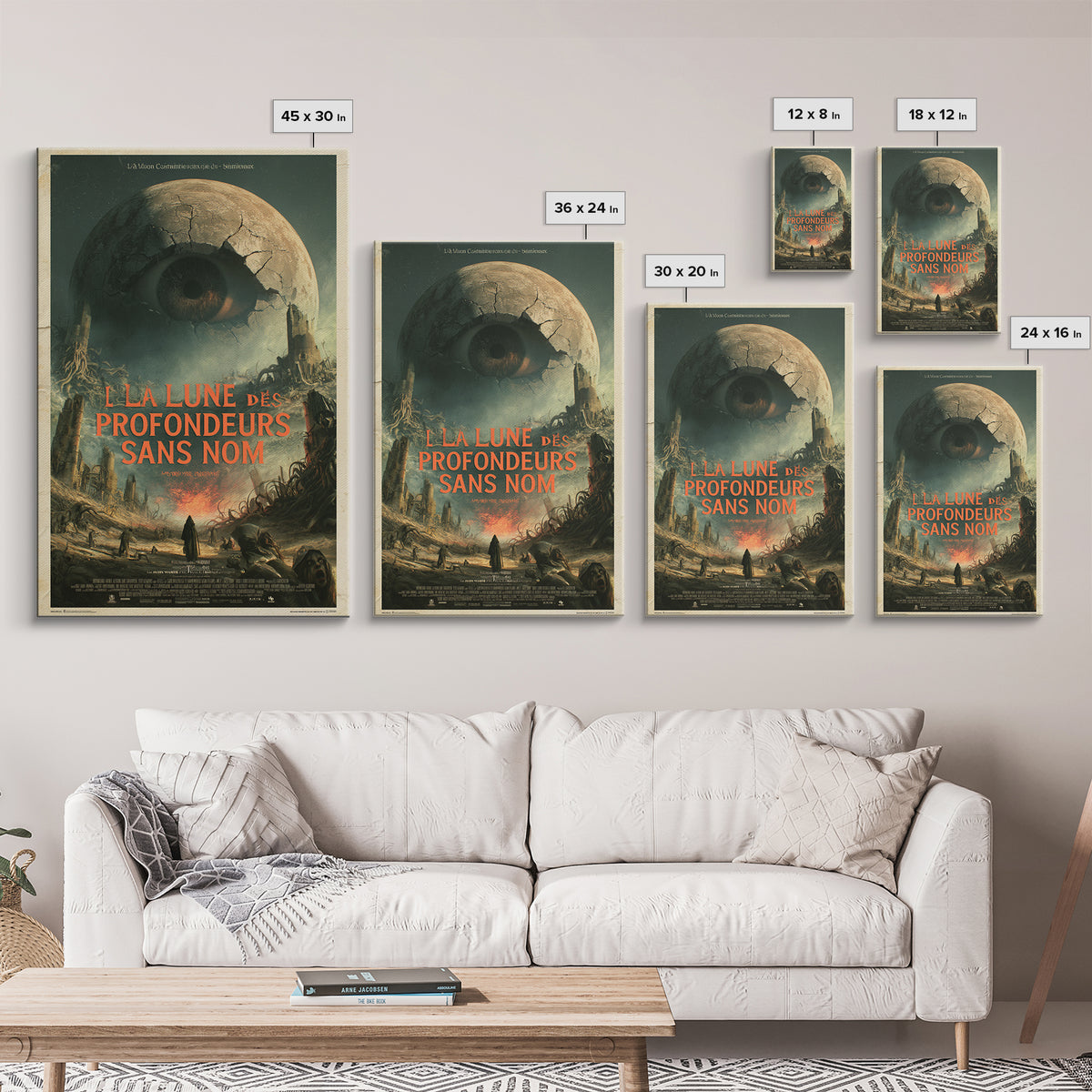 The Moon Of The Nameless Deep, French Language Horror Movie Poster, 1960s Horror Art, Classic Monster Poster, Canvas Print