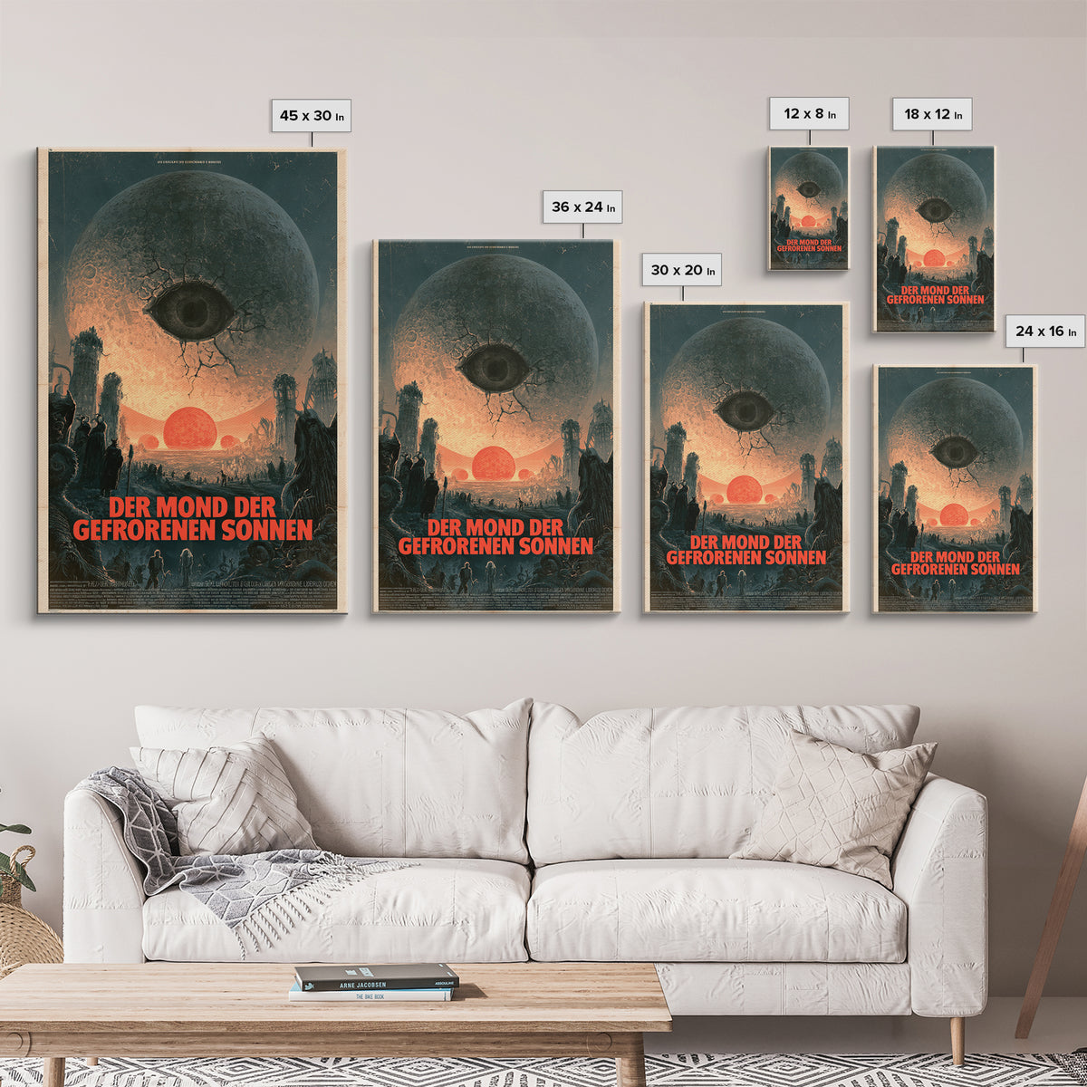 The Moon Of Frozen Suns, German Language Horror Movie Poster, 1960s Horror Art, Gothic Cinema Wall Art, Framed Canvas Print