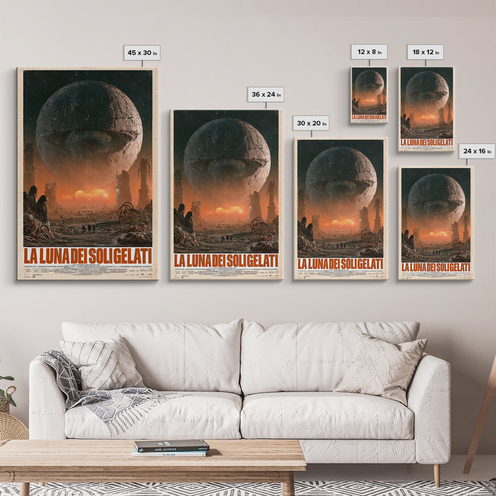 The Moon Of Frozen Suns, Italian Language Horror Movie Poster, 1970s Horror Art, Eldritch Cinema Wall Art, Framed Canvas Print