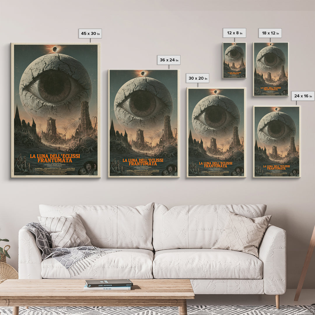 The Moon Of The Shattered Eclipse, Italian Language Horror Movie Poster, 1970s Horror Art, Gothic Cinema Wall Art, Framed Canvas Print